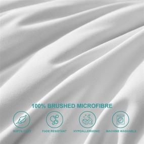 img 1 attached to Hansleep Bedding Twin Size Duvet Cover Set - 3 Piece Microfiber Brushed Ultra Soft Comforter Cover Set (White, Full/Queen 90x90)