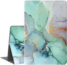 img 4 attached to 📗 Green Marble Folio Stand Case for Samsung Galaxy Tab A 8.0 2019 (T290/T295) - Slim Lightweight PU Leather Cover with Soft TPU Back