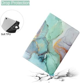 img 1 attached to 📗 Green Marble Folio Stand Case for Samsung Galaxy Tab A 8.0 2019 (T290/T295) - Slim Lightweight PU Leather Cover with Soft TPU Back