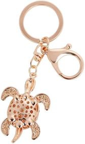 img 1 attached to Mini Sea Turtle Keychain Charm Pendant For Handbag Bag Keychain Key Ring (Rose)