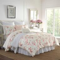🌸 laura ashley wisteria collection luxury ultra soft comforter, all season premium bedding set, stylish delicate design for home décor, queen size, blush logo