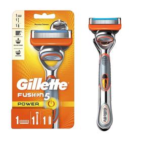 img 4 attached to Buy Gillette Fusion5 Power Razors for Men - Complete Shaving Kit with Razor, Blade Refill, and Battery