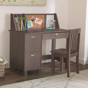 img 1 attached to Gray Ash KidKraft Study Desk with Chair - Drawers, Extra Storage, Handles, Bulletin Board, Sturdy, Solid, Kid-Sized Study Desk - Perfect Gift for Ages 5-10