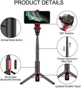img 3 attached to Универсальная ручка с функцией стабилизации и вращения на 360° с беспроводным пультом дистанционного управления. Держатель для смартфонов, GoPro, Tiktok, блогов, Ютуба и записи в прямом эфире.