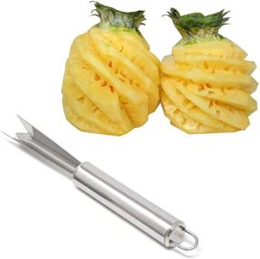 img 1 attached to 🍍 Honbay Stainless Steel V Shape Pineapple Eye Peeler Set - Ideal for Home, Fruit Store & Supermarket