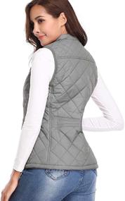 img 2 attached to 🧥 Fuinloth Quilted Vest for Women, Lightweight Padded Gilet with Stand Collar and Zip Closure