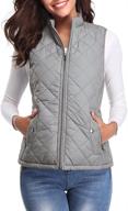 🧥 fuinloth quilted vest for women, lightweight padded gilet with stand collar and zip closure логотип