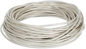 img 4 attached to Premium 25 Yards of Authentic Round 1.5mm Pearl White Leather Cord for Braiding String