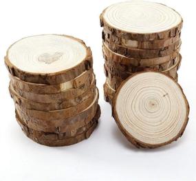 img 4 attached to 🌲 YIHANGBEST Unfinished Wood Slices 3.5-4 inch, Pack of 15 Natural Wood Circles with Bark - Woodlandia Basswood Disk for DIY Crafts, Christmas Rustic Wedding Decorations, Ornaments Kit - Paint for Kids/Adults