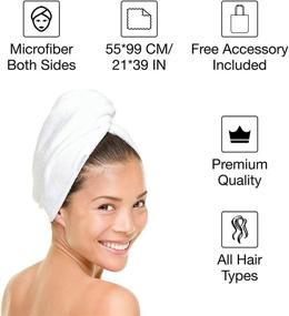 img 3 attached to 🎀 Hairworthy Hairembrace: Luxury Microfiber Hair Towel - Premium Quality, 22 x 39 inches | For Frizz-Free Styling, Ideal for Curly, Straight, and Wavy Hair | Includes White Tote Bag