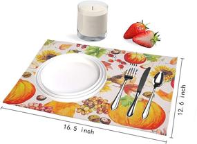 img 3 attached to Placemats Sunflowers Thanksgiving Placemats Waterproof