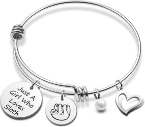 img 4 attached to Sloth Bracelet: Funny Sloth Gift for the Ultimate Sloth Lover - Just A Girl Who Loves Sloth Bracelet; Adorable Sloth Jewelry for Sloth Enthusiasts!