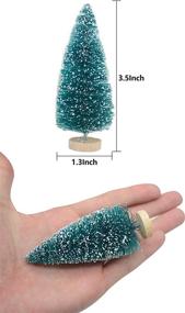 img 3 attached to 🌲 Pack of 12 Mini Frosted Sisal Trees - 3.3inch (8.5cm) - Winter Snow Ornaments - Tabletop Trees with Wood Base - Crafting & Christmas Decoration - Blue 12pcs