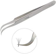 💁 feita professional stainless steel curved tweezer - premium individual eyelash tweezers for 3d volume eyelash extension (1 pc) logo