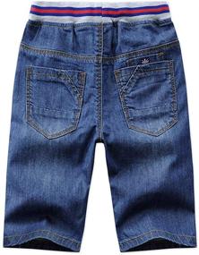 img 3 attached to Boys' Summer Cropped Elastic Straight Stretch Jeans