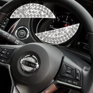 bling crystal car steering wheel emblem logo sticker compatible with nissan logo