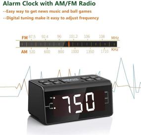 img 1 attached to ⏰ Jingsense Digital Alarm Clock Radio with AM/FM Radio and 1.2” Large Display - Sleep Timer, Dimmer, Battery Backup, Easy Snooze for Bedroom, Table, Desk – Outlet Powered