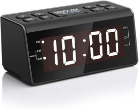 img 4 attached to ⏰ Jingsense Digital Alarm Clock Radio with AM/FM Radio and 1.2” Large Display - Sleep Timer, Dimmer, Battery Backup, Easy Snooze for Bedroom, Table, Desk – Outlet Powered