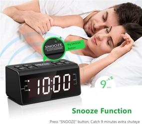 img 2 attached to ⏰ Jingsense Digital Alarm Clock Radio with AM/FM Radio and 1.2” Large Display - Sleep Timer, Dimmer, Battery Backup, Easy Snooze for Bedroom, Table, Desk – Outlet Powered