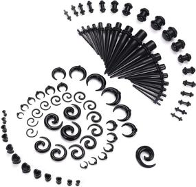 img 4 attached to 🔸 84 PCS Ear Stretching Kit with Acrylic Tapers, Plugs, Silicone Tunnels, Horseshoes, Spiral Tapers - Gauges for Ears by Magitaco: Ultimate Expander Set