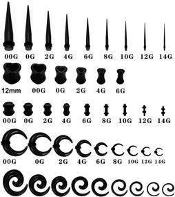 img 2 attached to 🔸 84 PCS Ear Stretching Kit with Acrylic Tapers, Plugs, Silicone Tunnels, Horseshoes, Spiral Tapers - Gauges for Ears by Magitaco: Ultimate Expander Set