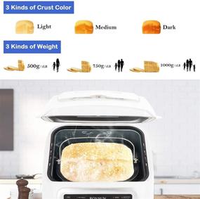 img 1 attached to 🍞 ROVSUN 19-In-1 Bread Machine: 2LB Programmable Bread Maker with Non-Stick Pot and Fruit Nut Dispenser. Gluten-Free Setting, Keep Warm Setting, 3 Crust Color Options, 3 Loaf Size Variations. White.