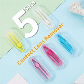 img 1 attached to 👁️ Convenient 5 Pcs Mini Travel Plastic Contact Lens Insertion & Removal Tool Set with Case - Color-Ⅲ