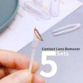 img 2 attached to 👁️ Convenient 5 Pcs Mini Travel Plastic Contact Lens Insertion & Removal Tool Set with Case - Color-Ⅲ