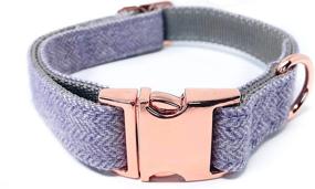 img 2 attached to 🌸 Rose Gold Collars and Leashes for InstaPetTags, Lavender Nylon Collars and Leashes with Rose Gold Buckles