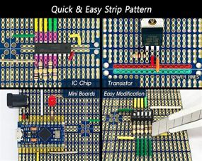 img 3 attached to 🍪 ElectroCookie Snappable PCB: Gold-Plated Strip Board for Arduino DIY Soldering Projects (2 Pack, Blue)