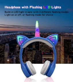 img 2 attached to Unicorn Kids Bluetooth Headphones: 15-Hour Playtime, Yusonic Toddler Girls Boys Laptop Tablet, Led Light Up, Wireless Headphone for Birthday Travel & School Gifts (Blue)