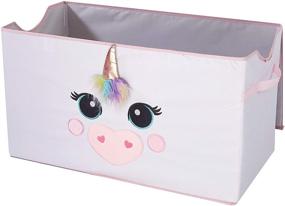 img 1 attached to 🦄 28-inch Unicorn Heritage Kids Poly Canvas Collapsible Toy Storage Trunk