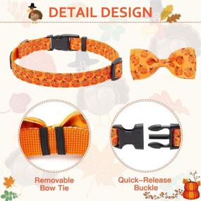 img 2 attached to KOOLTAIL Dog Collar 2-Pack Thanksgiving Day Edition - Festive Print, Adjustable Quick Release Bow Tie Collars for Small, Medium, Large Dogs