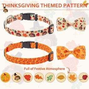 img 1 attached to KOOLTAIL Dog Collar 2-Pack Thanksgiving Day Edition - Festive Print, Adjustable Quick Release Bow Tie Collars for Small, Medium, Large Dogs