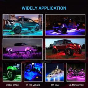 img 1 attached to MustWin RGB LED Rock Lights: 90 LEDs Waterproof Music Lighting Kit with APP & RF Control for Off Road Vehicles - 6 Pod Neon Underglow, Ship from America