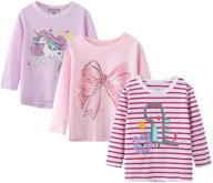 🦄 enchanting graphic unicorn crewneck sleeve t-shirts: a must-have for girls' clothing logo