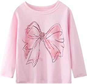 img 2 attached to 🦄 Enchanting Graphic Unicorn Crewneck Sleeve T-Shirts: A Must-Have for Girls' Clothing