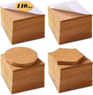 premium self-adhesive cork squares: 110 pcs cork adhesive sheets 4 x 4 inch - ideal for coasters, diy crafts, and cork board - mini wall cork tiles mat with superior strong adhesive logo