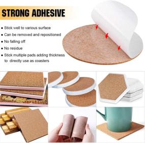 img 3 attached to Premium Self-Adhesive Cork Squares: 110 PCS Cork Adhesive Sheets 4 x 4 Inch - Ideal for Coasters, DIY Crafts, and Cork Board - Mini Wall Cork Tiles Mat with Superior Strong Adhesive