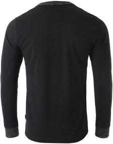 img 2 attached to ZIMEGO Sleeve Contrast Button Henley: A Stylish Choice for Men's Clothing Shirts