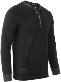 img 3 attached to ZIMEGO Sleeve Contrast Button Henley: A Stylish Choice for Men's Clothing Shirts