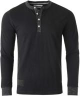 zimego sleeve contrast button henley: a stylish choice for men's clothing shirts logo