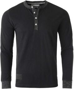 img 4 attached to ZIMEGO Sleeve Contrast Button Henley: A Stylish Choice for Men's Clothing Shirts