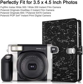 img 3 attached to 📷 Фотоальбом-кошелек Fintie: 64 кармана для Instax Wide 300 и Polaroid POP с дизайном созвездия