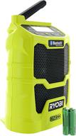 📻 радио ryobi p742 one+ без шнура, 18v литий-ионная компактная am/fm, с беспроводной технологией bluetooth и функцией зарядки телефона (батарея не включена - только радио) логотип