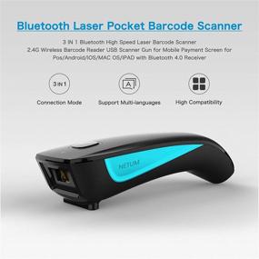 img 3 attached to 🔍 NETUM Bluetooth Barcode Scanner: Compatible with Wireless 2.4G, Bluetooth, and Wired Connection. Connects with Smartphones, Tablets, PCs. Laser Bar Code Reader for Windows, Mac, Android, iOS.