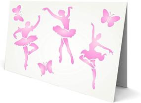 img 1 attached to 🖌️ Mix Media Layering Ballet Dancers Stencil Template - 8.5 x 8.5 inch (L) for Painting