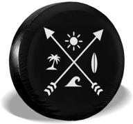 kiuloam beach arrow spare tire cover polyester universal sunscreen waterproof wheel covers for jeep trailer rv suv truck and many vehicles (14&#34 logo
