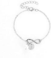 💫 muyun infinity dangle bracelet with alphabet pearl - stylish summer link anklet, ideal for females - fashionable jewelry logo