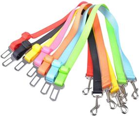 img 3 attached to 🐾 Latagui Adjustable & Retractable Dog Seat Belt: Secure Harness with Safety Buckle, Multiple Colors - Strong & Durable Nylon Material, L 27.6 inch and W 1.0 inch